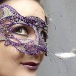 Purple Cat Masquerade Mask..
